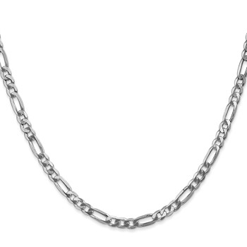 Leslie's 14K 4mm White Gold Flat Figaro Chain  Lobster Clasp — alternate view