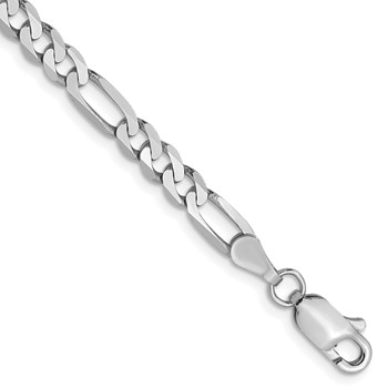 Leslie's 14K 4mm White Gold Flat Figaro Chain  Lobster Clasp