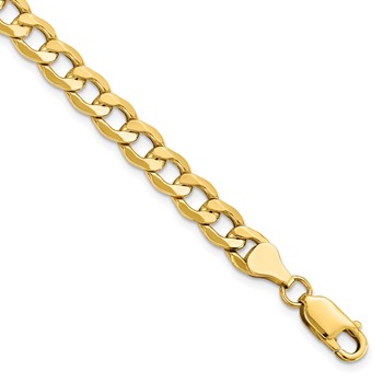 Leslie's 14K 7mm Semi-Solid Curb Link Chain