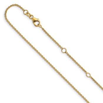 Leslie's 14k 1.4mm Round Cable 1in+1in Adjustable Chain