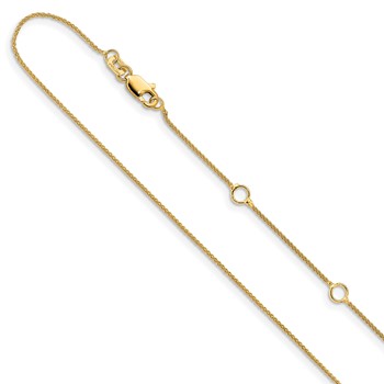 Leslie's 14K .8mm Baby Spiga 1in+1in Adjustable Chain