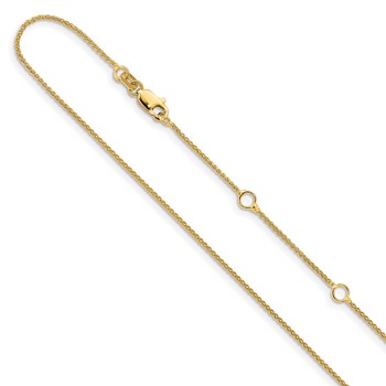 Leslie's 14K 1mm Spiga 1in+1in Adjustable Chain