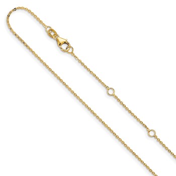 Leslie's 14k 1.2mm Flat Cable 1in+1in Adjustable Chain
