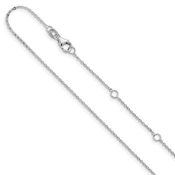 Leslie's 14k White Gold 1.2mm Flat Cable 1in+1in Adjustable Chain