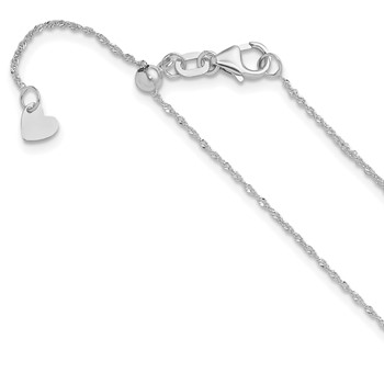 Leslie's 14K White Gold Adjustable .95mm Sparkle Singapore Chain