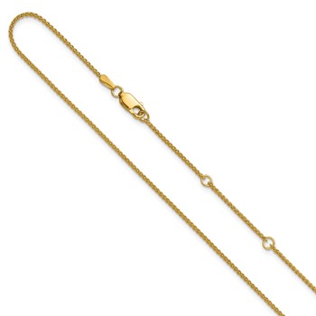 Leslie's 14K 1.2mm Baby Spiga 1in+1in Adjustable Chain