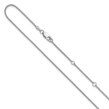 Leslie's 14K White Gold 1.2mm Baby Spiga 1in+1in Adjustable Chain