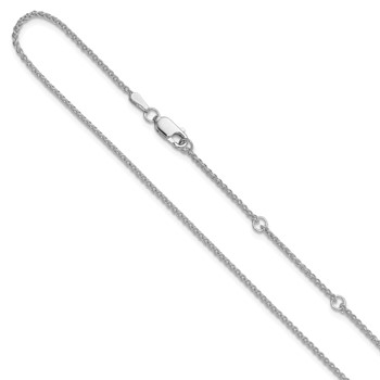 Leslie's 14K White Gold 1.5mm Spiga 1in+1in Adjustable Chain