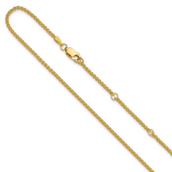 Leslie's 14K 1.65mm Spiga 1in+1in Adjustable Chain