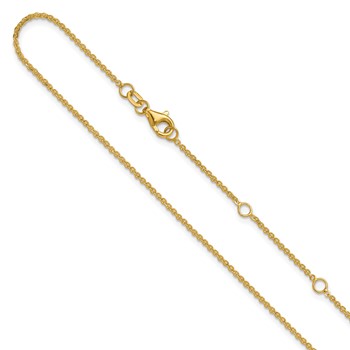 Leslie's 14K 1.4mm Flat Cable 1in+1in Adjustable Chain