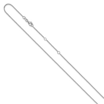Leslie's 14K White Gold 1.4mm Flat Cable 1in+1in Adjustable Chain — alternate view