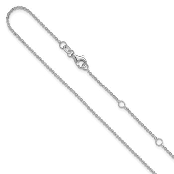 Leslie's 14K White Gold 1.4mm Flat Cable 1in+1in Adjustable Chain