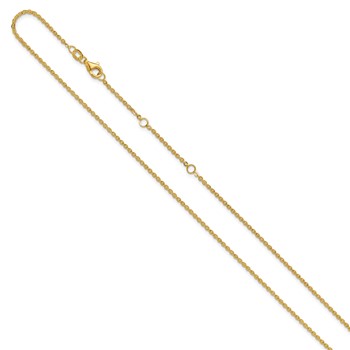 Leslie's 14K 1.7mm Flat Cable 1in+1in Adjustable Chain — alternate view