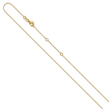 Leslie's 14k .85mm D/C Square Cable 1in+1in Adjustable Chain — alternate view