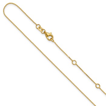 Leslie's 14k .85mm D/C Square Cable 1in+1in Adjustable Chain