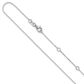 Leslie's 14k White Gold .85mm D/C Square Cable 1in+1in Adjustable Chain