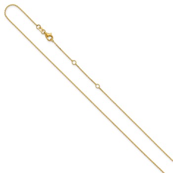 Leslie's 14k 1mm D/C Square Cable 1in+1in Adjustable Chain — alternate view