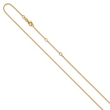 Leslie's 14k 1.4mm D/C Square Cable 1in+1in Adjustable Chain — alternate view