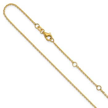 Leslie's 14k 1.4mm D/C Square Cable 1in+1in Adjustable Chain