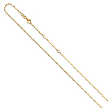 Leslie's 14k 1.5mm D/C Square Cable 1in+1in Adjustable Chain — alternate view