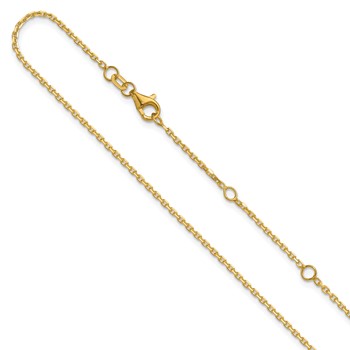 Leslie's 14k 1.5mm D/C Square Cable 1in+1in Adjustable Chain