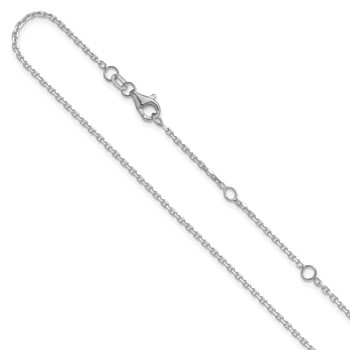 Leslie's 14k White Gold 1.5mm D/C Square Cable 1in+1in Adjustable Chain