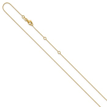 Leslie's 14k Yellow Gold .8mm Round Cable 1in+1in Adjustable Chain — alternate view