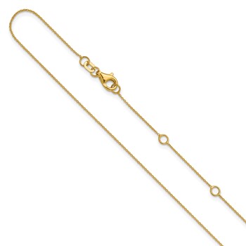 Leslie's 14k Yellow Gold .8mm Round Cable 1in+1in Adjustable Chain
