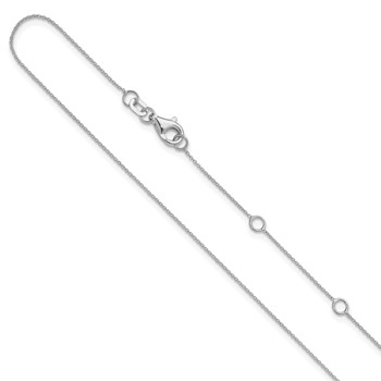 Leslie's 14k White Gold .8mm Round Cable 1in+1in Adjustable Chain