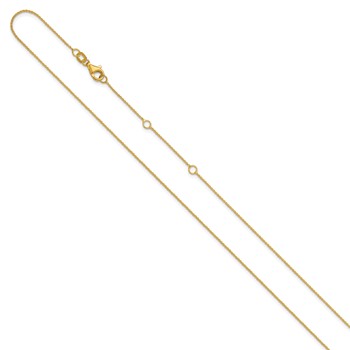 Leslie's 14k Yellow Gold .9mm Round Cable 1in+1in Adjustable Chain — alternate view