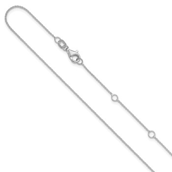 Leslie's 14k White Gold .9mm Round Cable 1in+1in Adjustable Chain