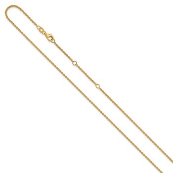 Leslie's 14k Yellow Gold 1.6mm Round Cable 1in+1in Adjustable Chain — alternate view