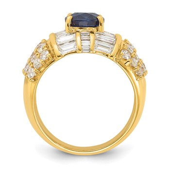 18k Yellow Gold Polished Fancy Sapphire & Diamond Ring — alternate view