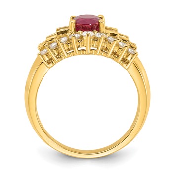 18k Yellow Gold Polished Ruby & Diamond Ring — alternate view