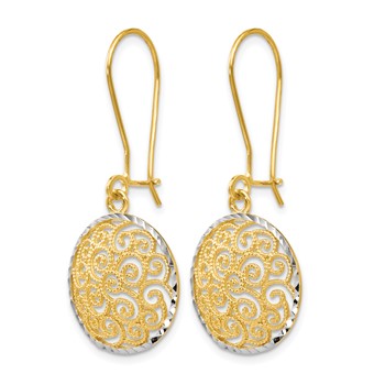Leslie's 14K Two-tone Filigree Dangle Earrings — alternate view