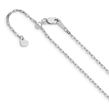 Leslie's 14K White Gold Adjustable 1.3mm Flat Cable Chain