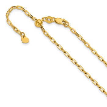 Leslie's 14K Adjustable 2mm Flat Cable Chain