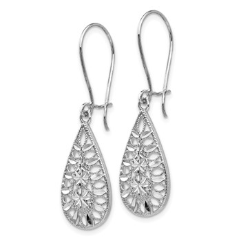 Leslie's 14K White Gold D/C Dangle Earrings — alternate view