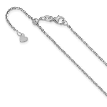 Leslie's 14K White Gold Adjustable 1.4mm D/C Cable Chain