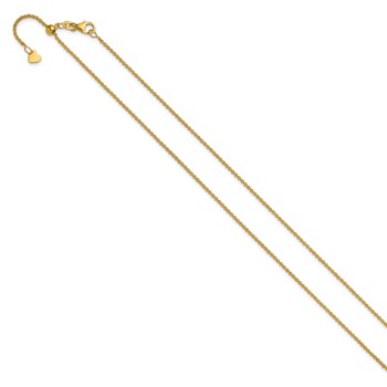 Leslie's 14K Solid Adjustable 1.4mm Round Cable Chain — alternate view