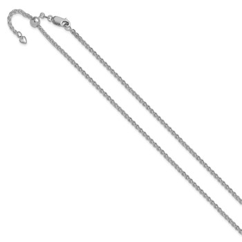 Leslie's 14K White Gold Adjustable 2.5mm Semi-solid Spiga Chain — alternate view