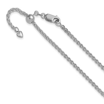 Leslie's 14K White Gold Adjustable 2.5mm Semi-solid Spiga Chain