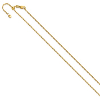 Leslie's 14K Adjustable 1.65mm Semi-Solid D/C Cable Chain — alternate view