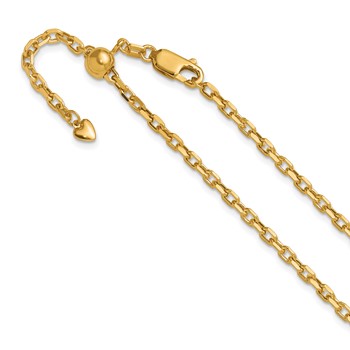 Leslie's 14K Adjustable 2.75mm Semi-Solid D/C Cable Chain