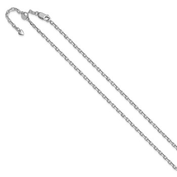 Leslie's 14K White Gold Adjustable 2.75mm Semi-Solid D/C Cable Chain — alternate view