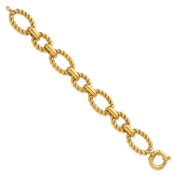 Herco 14K Polished and Twisted Link 8 inch Bracelet — alternate view