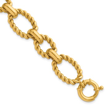 Herco 14K Polished and Twisted Link 8 inch Bracelet