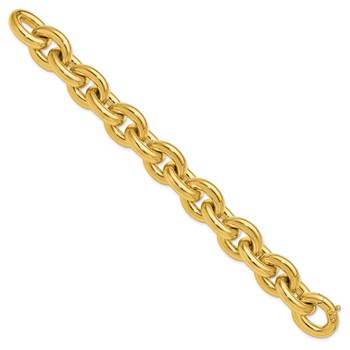 Herco 14K Polished 21mm Open Link Cable 9 Inch Bracelet — alternate view