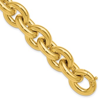 Herco 14K Polished 21mm Open Link Cable 9 Inch Bracelet