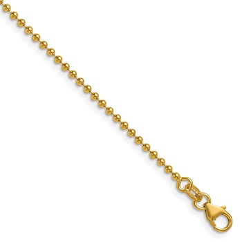 Herco 14K Polished 1.8mm Solid Beaded 22 Inch Chain